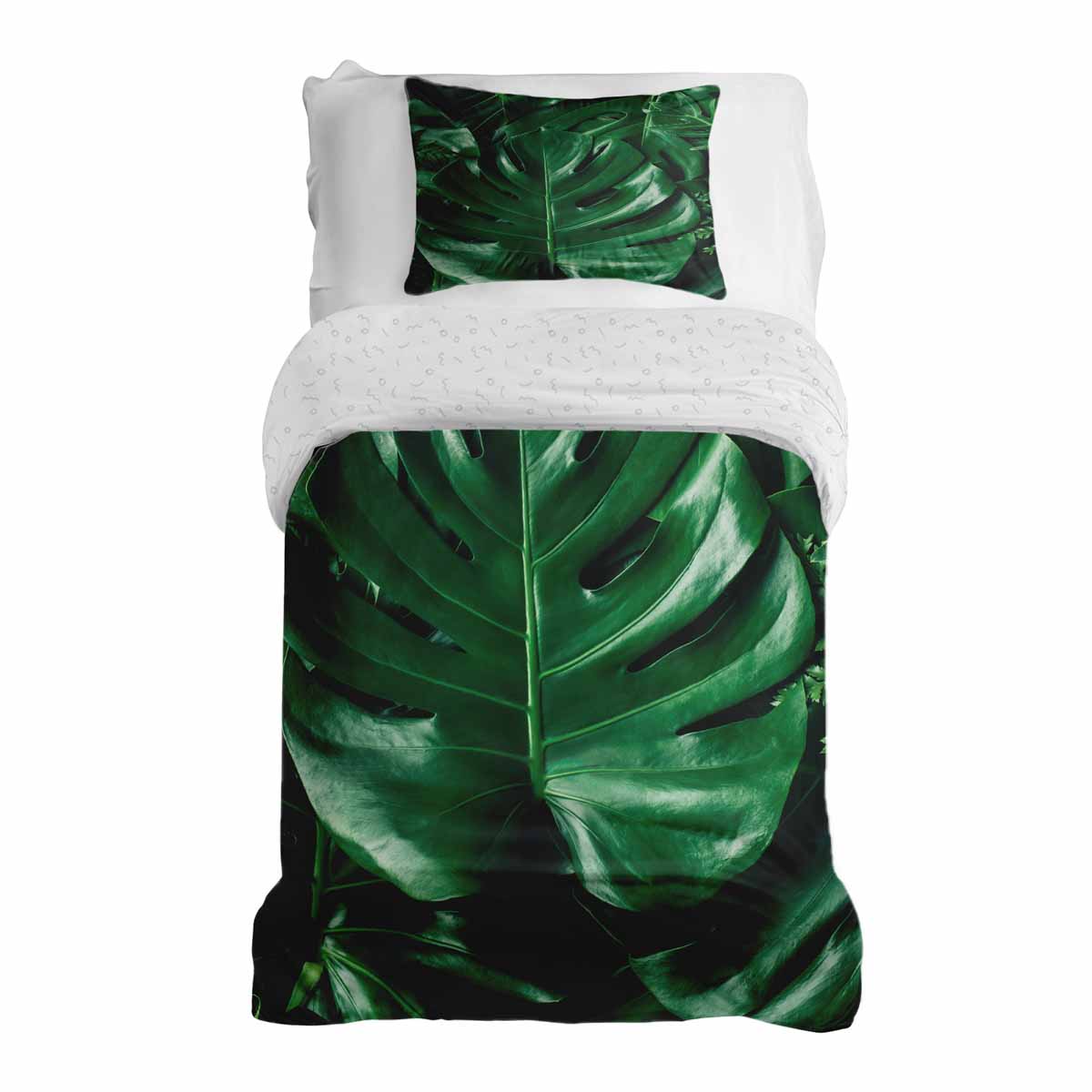 Original Therapiedecke - Ensemble de literie en coton TD avec plante Monstera