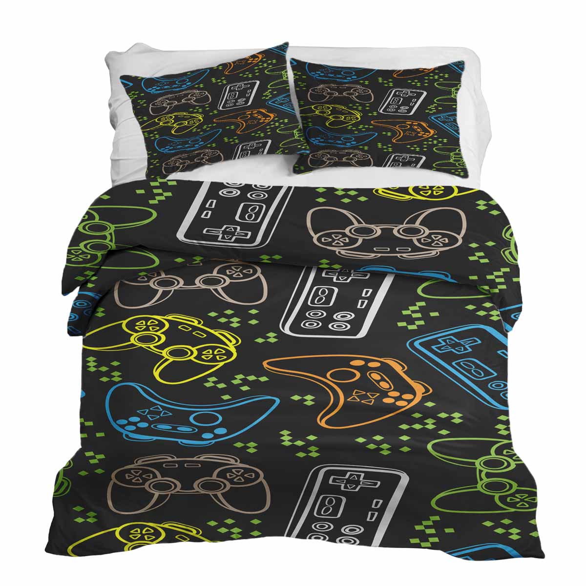 Original Therapiedecke - Parure de lit en coton Noir avec consoles de jeux