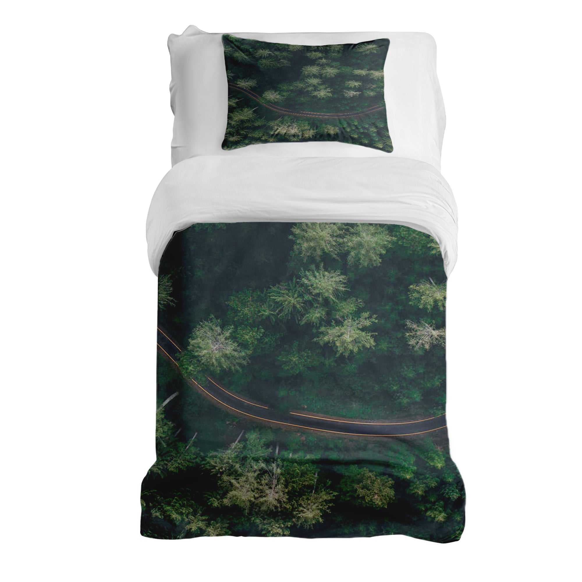 Couverture Thérapeutique Originale TD - Ensemble de Literie en Coton Route en Forêt