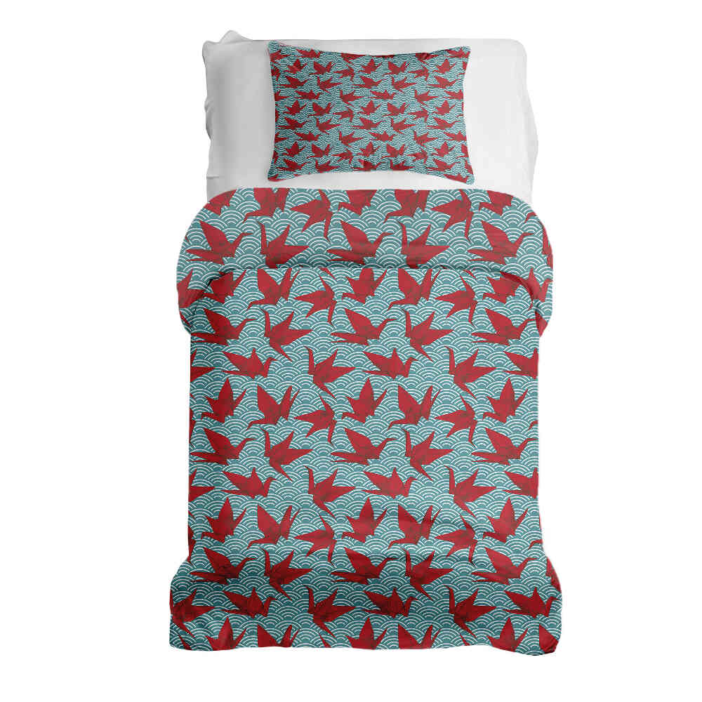 Original Therapiedecke - Ensemble de literie en coton Rouge Origami