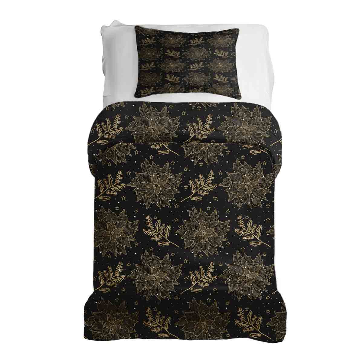 Original Therapiedecke - Ensemble de literie en coton Noir Poinsettia