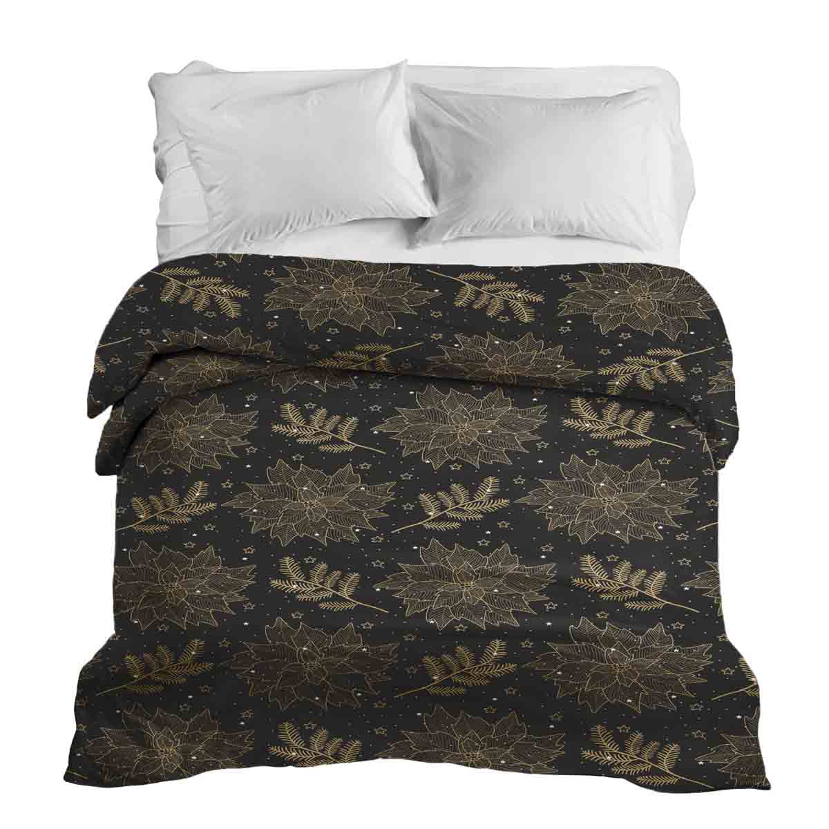 Couverture thérapeutique originale - Housse en coton noire Étoile de Noël