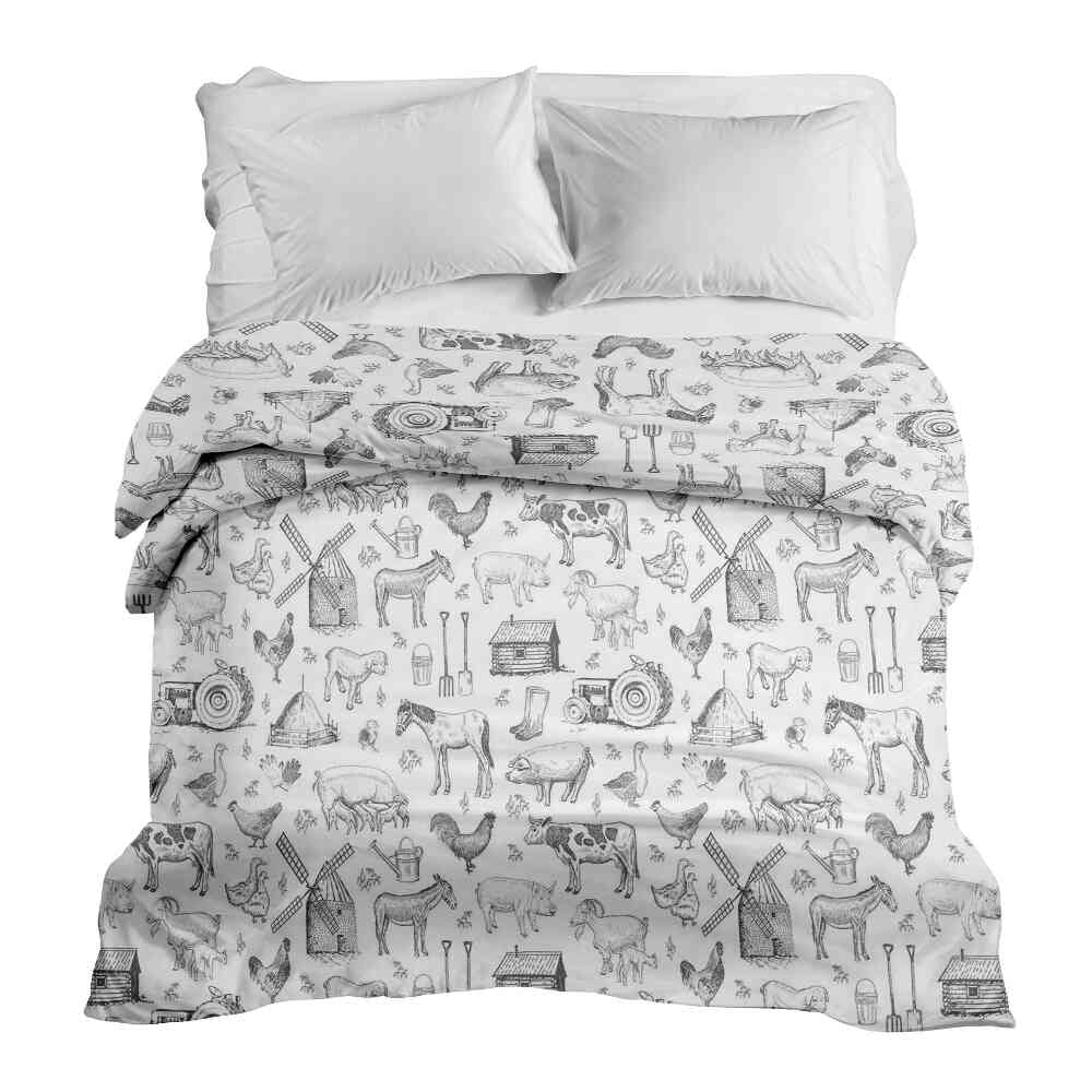 Couverture thérapeutique originale - Housse en coton gris ferme