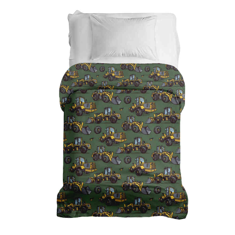 Couverture thérapeutique originale - Housse en coton verte Tracteur