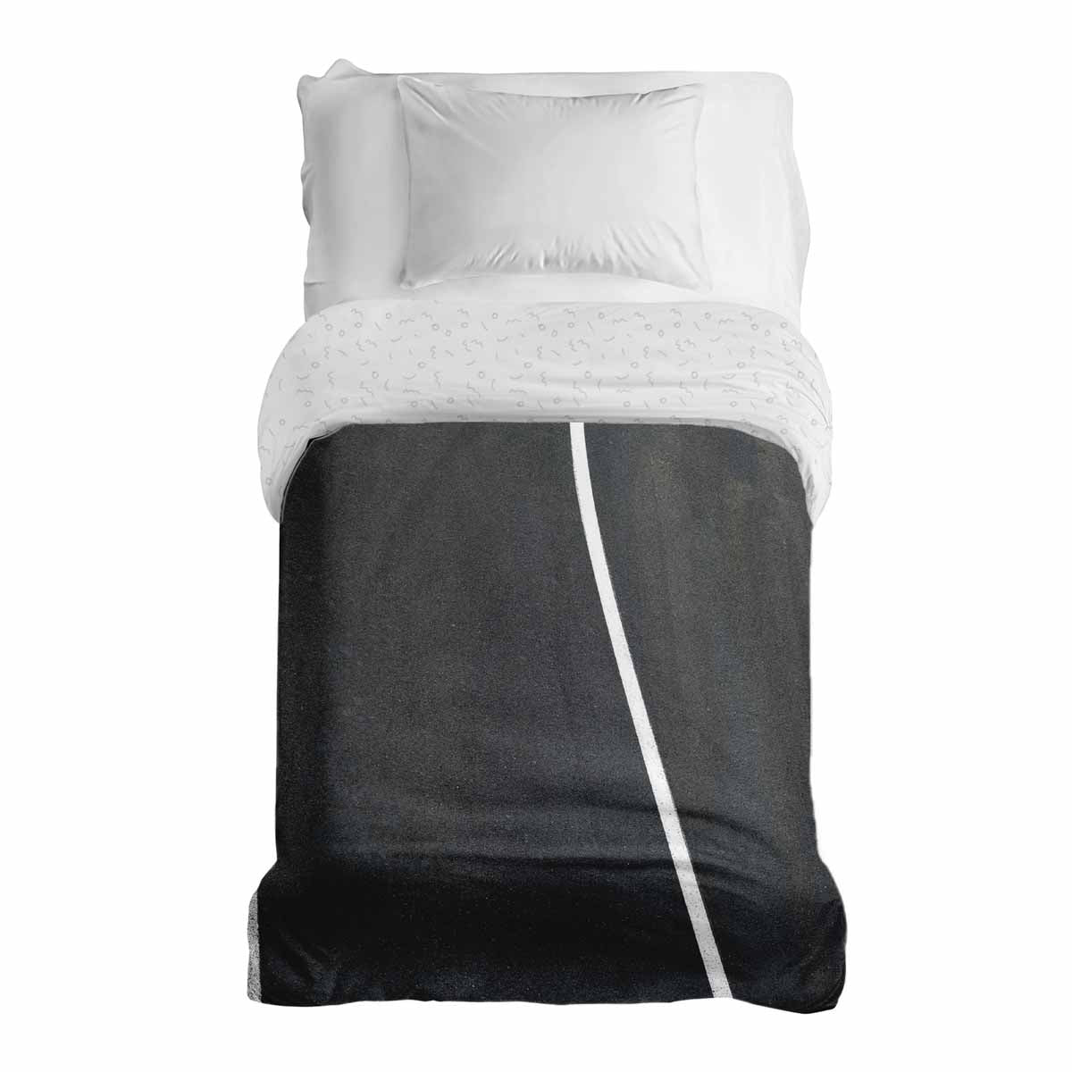 Couverture thérapeutique originale - Housse en coton gris foncé avec rayure blanche