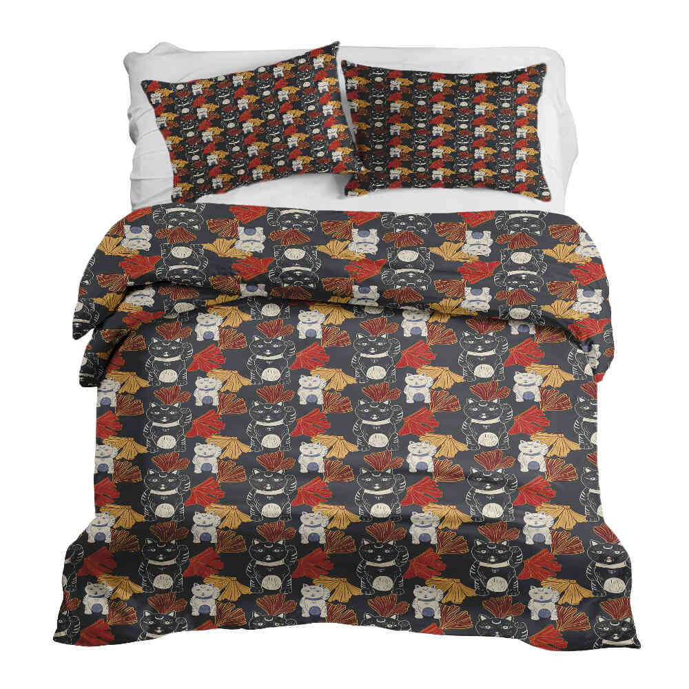 Couette thérapeutique Ensemble de linge de lit Chat porte-bonheur