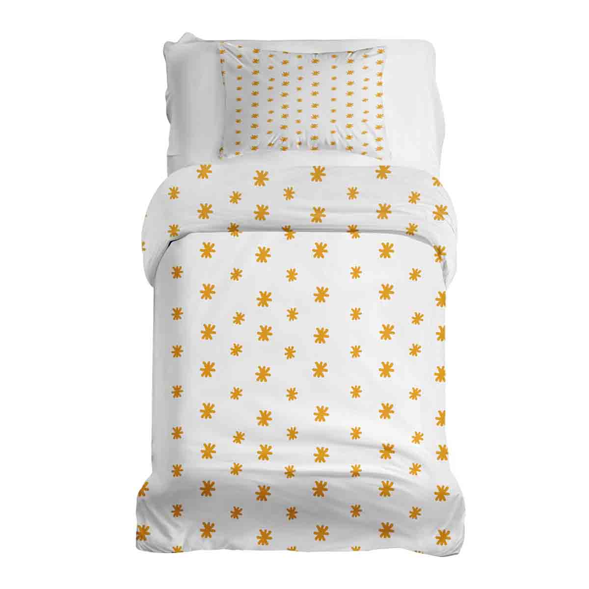 Original Therapiedecke - Ensemble de literie en coton Fleurs jaunes