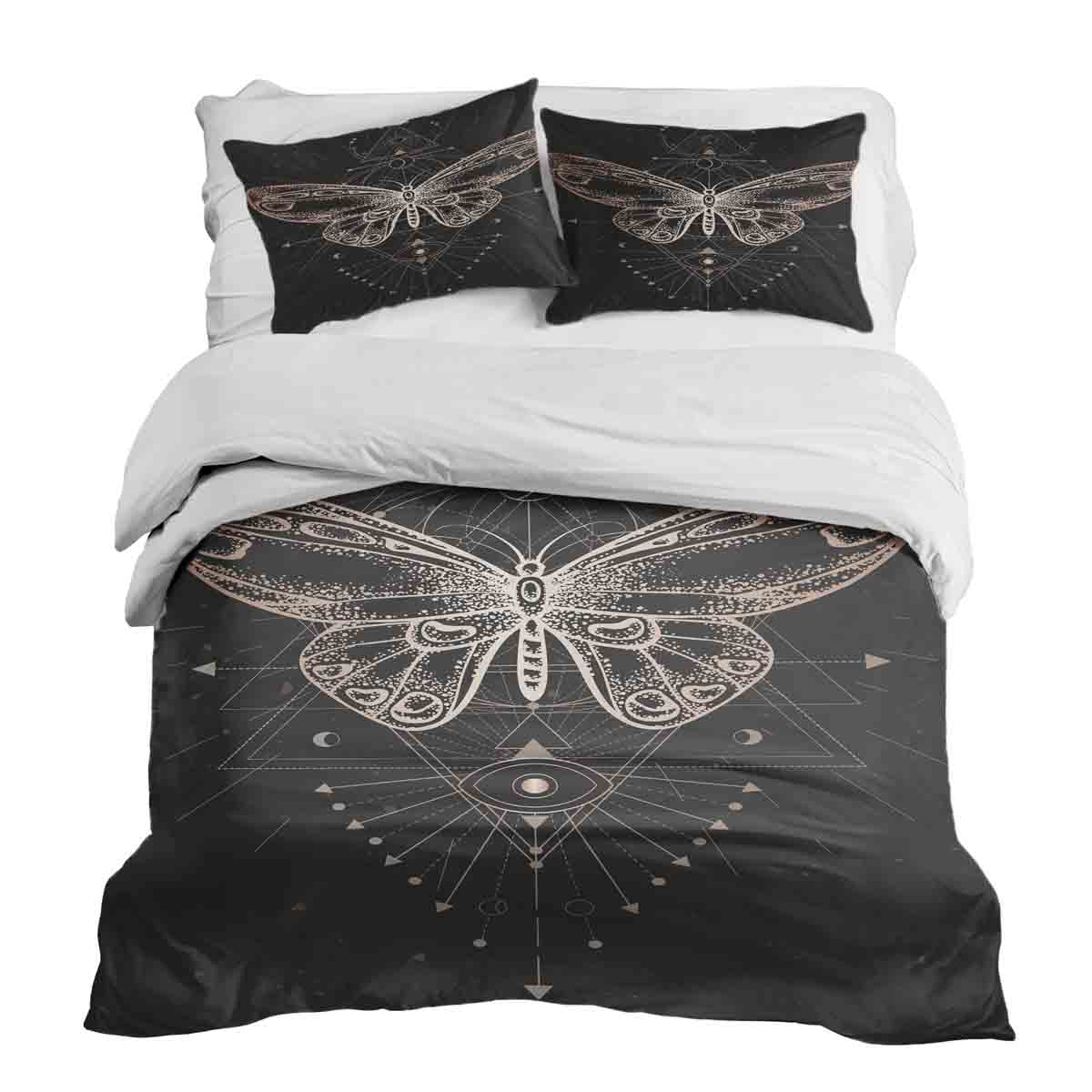 Original Therapiedecke - Ensemble de literie en coton Noir avec Papillon