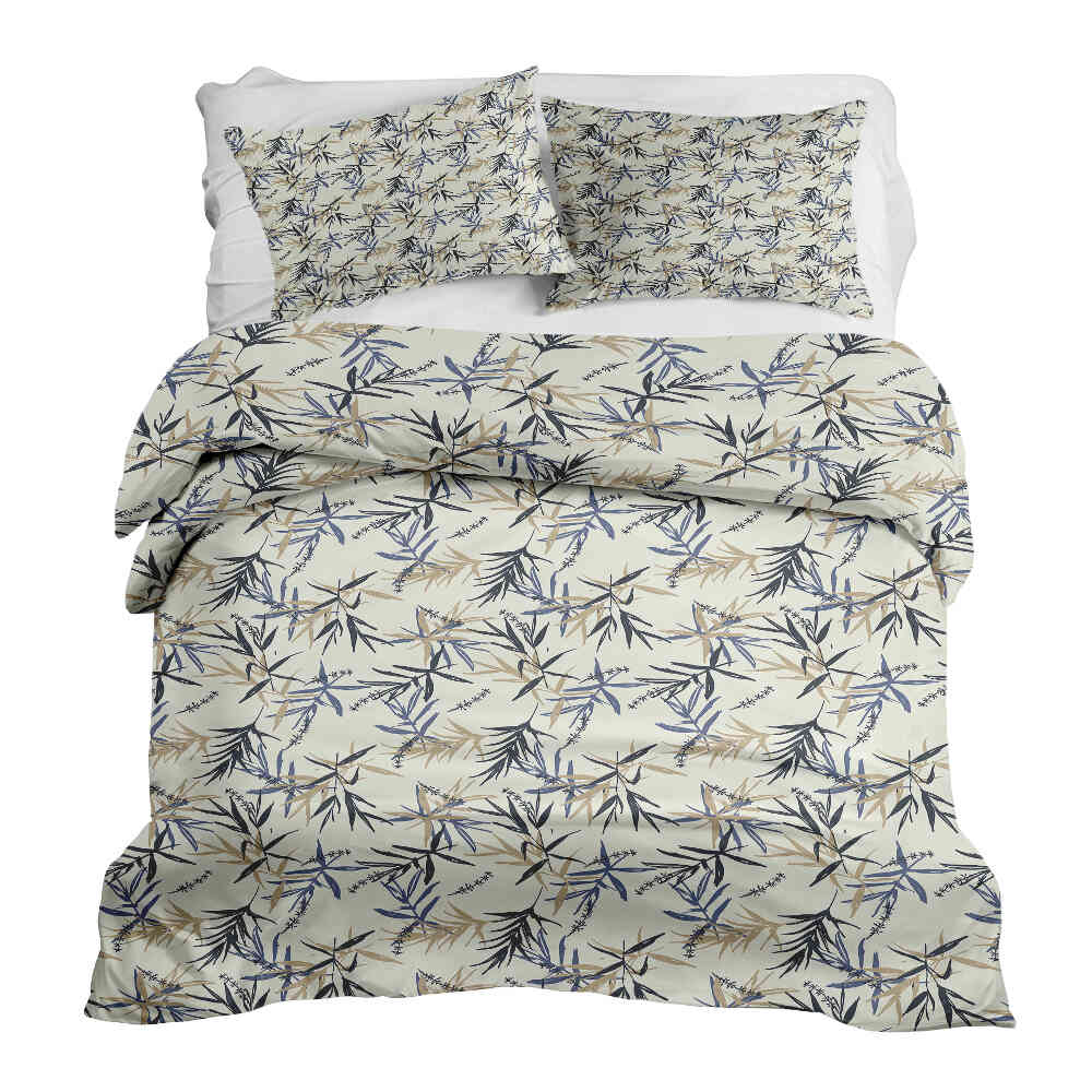 Original Therapiedecke - Ensemble de literie en coton Motif feuilles beige