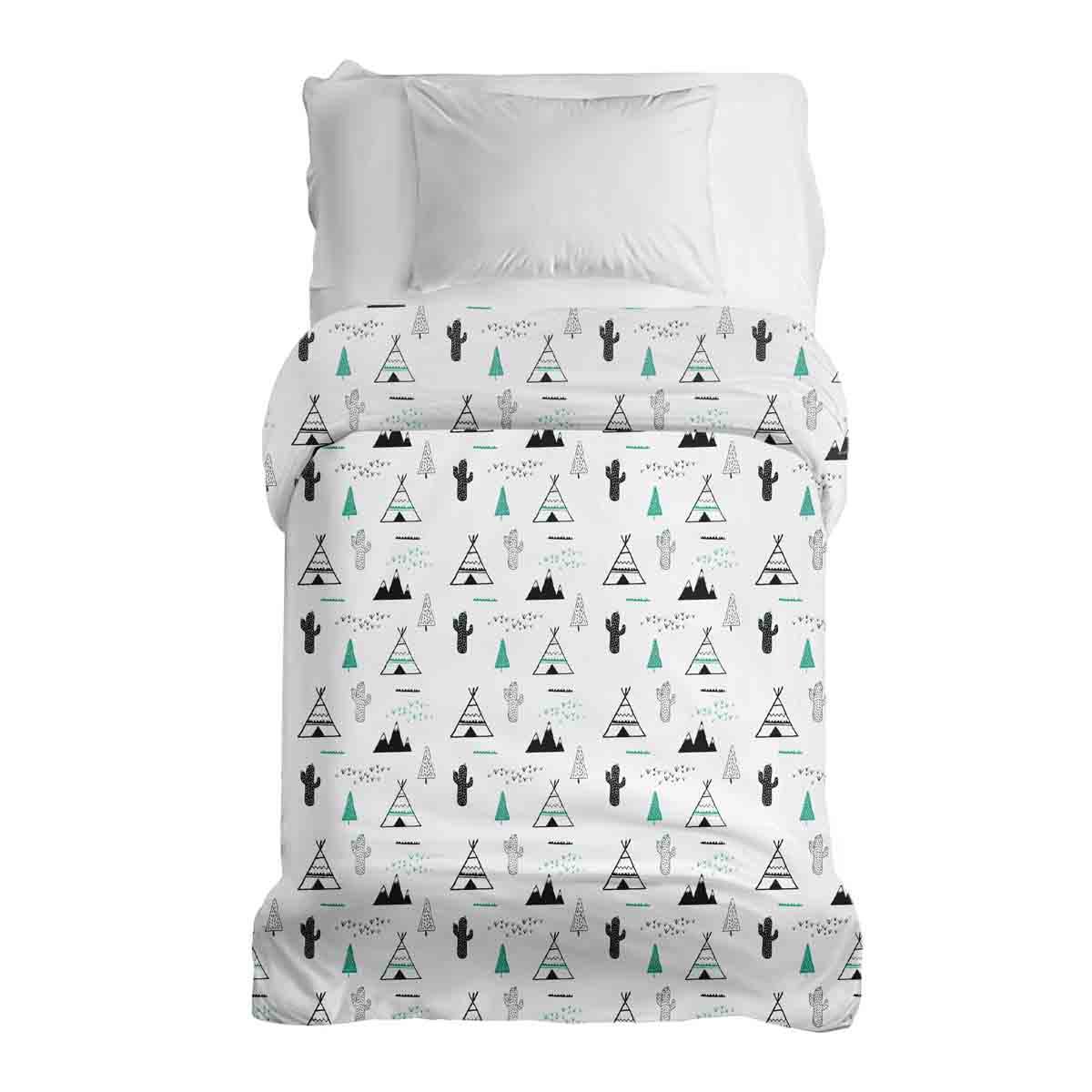 Couverture thérapeutique originale - Housse en coton blanc Indien