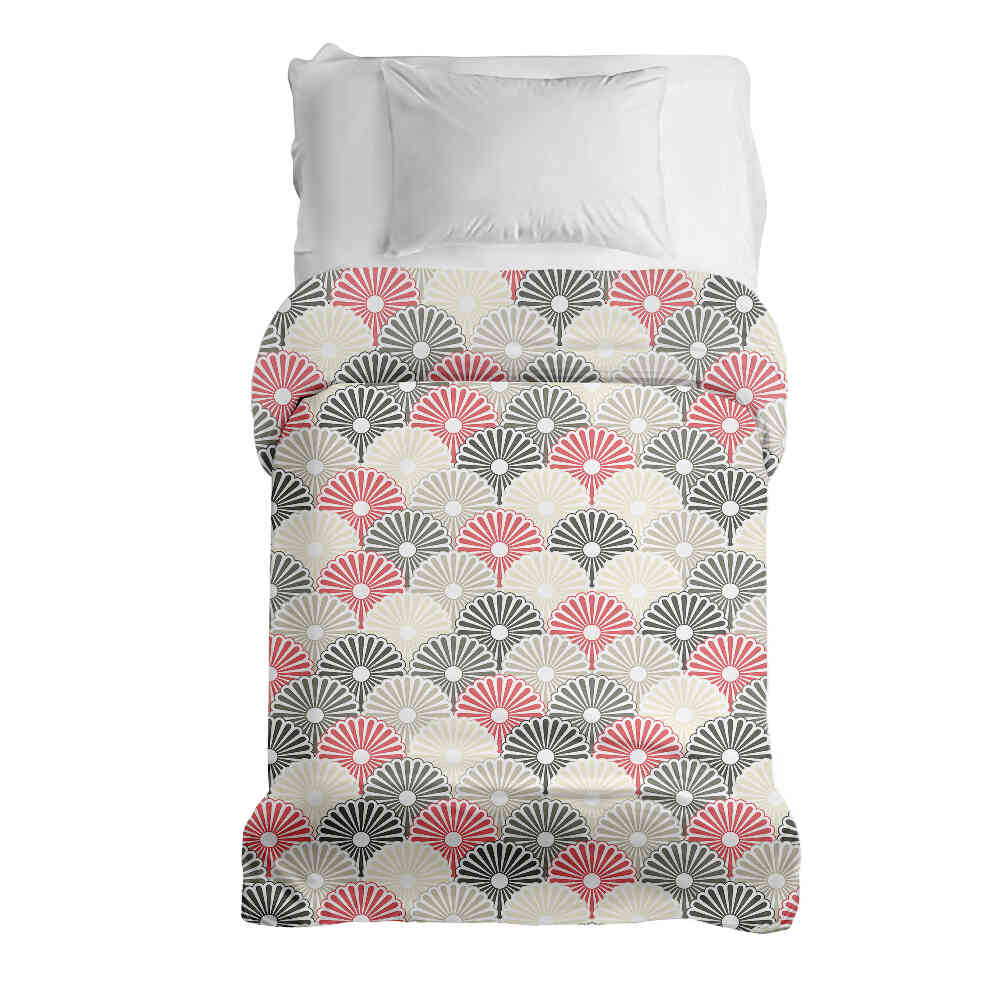 Couverture thérapeutique originale - Housse en coton fleurs abstraites colorées