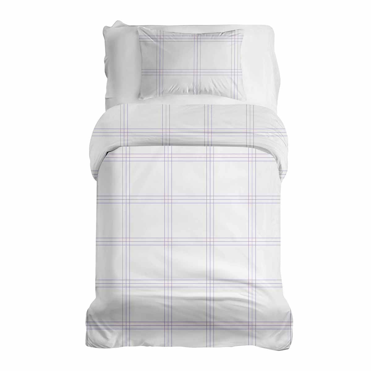 Couette thérapeutique Ensemble de literie blanc avec rayures violettes