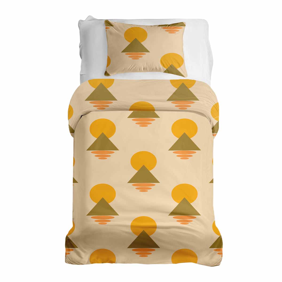 Original Therapiedecke - Ensemble de literie en coton avec formes jaunes
