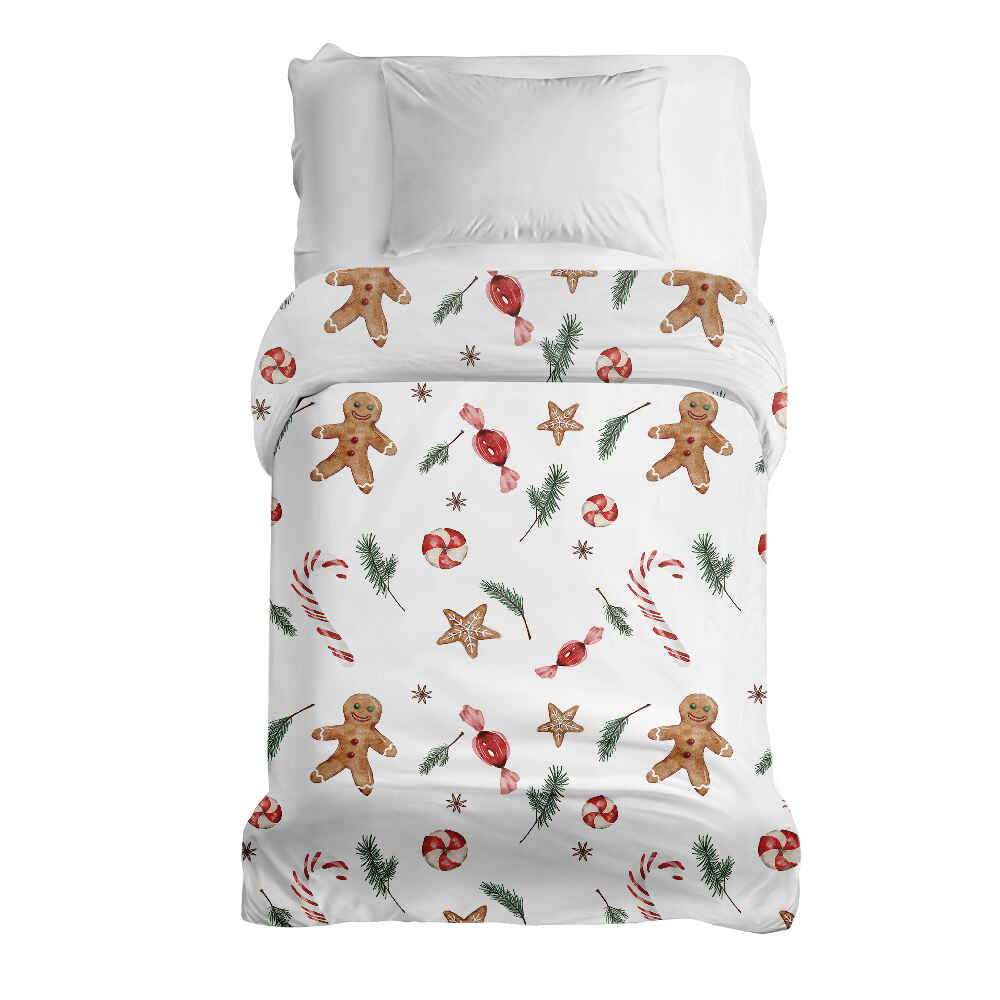 Couverture thérapeutique originale - Housse en coton blanche période de Noël