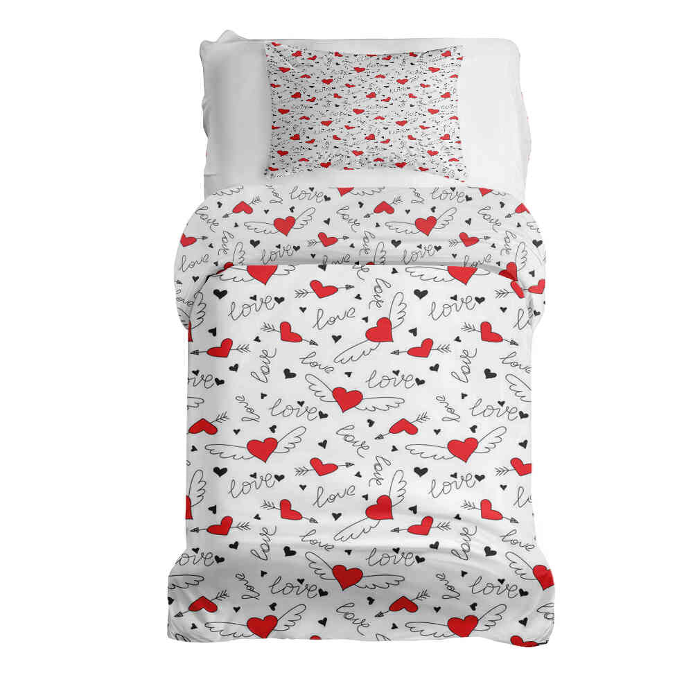 Original Therapiedecke - Ensemble de literie en coton L'amour donne des ailes