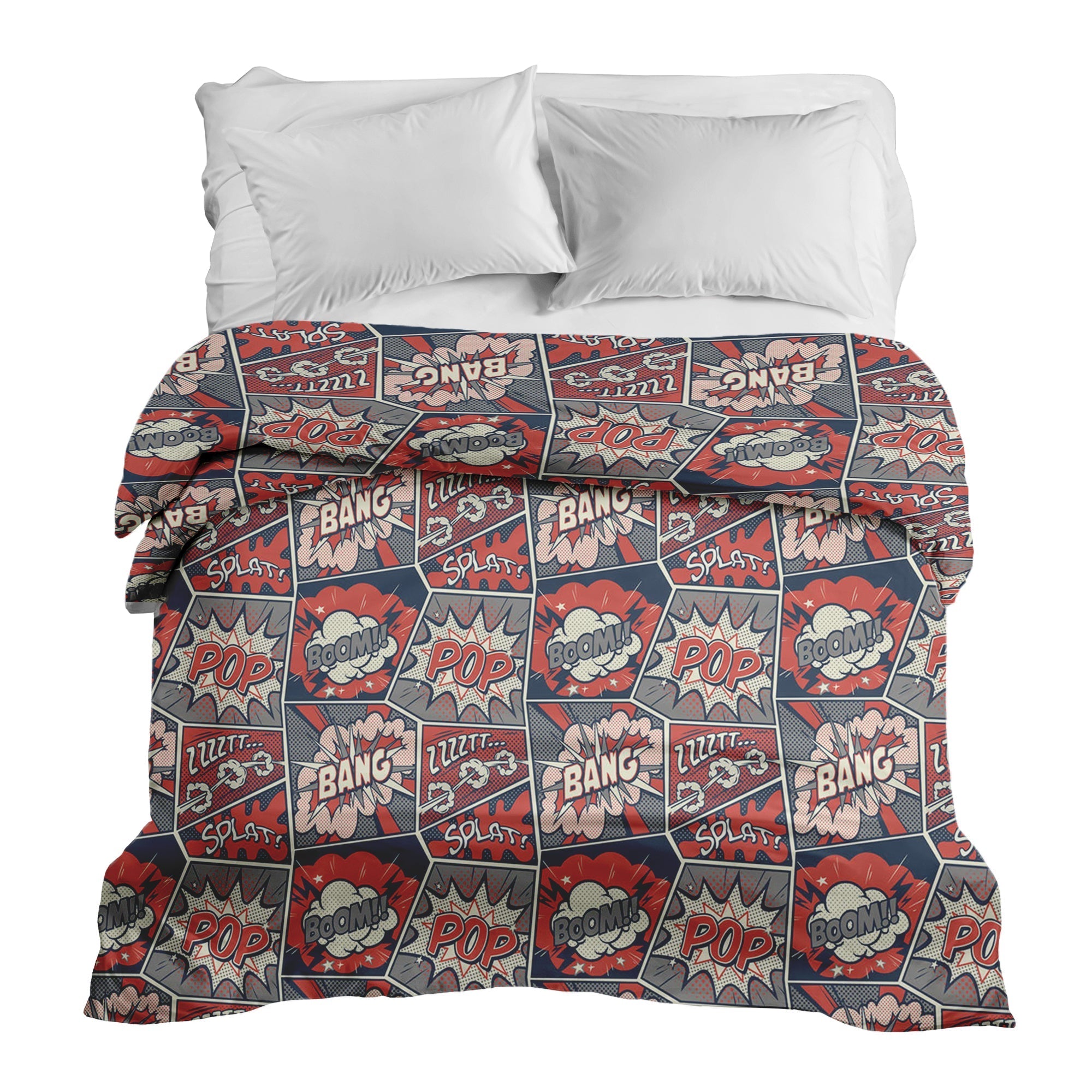 Couverture thérapeutique originale - Housse en coton rouge avec bande dessinée