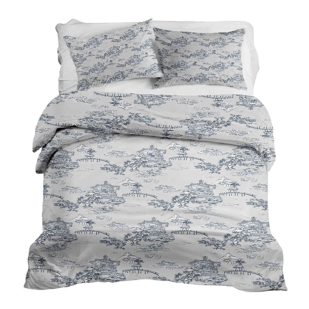 Original Therapiedecke - Ensemble de literie en coton Gris Grande Muraille de Chine