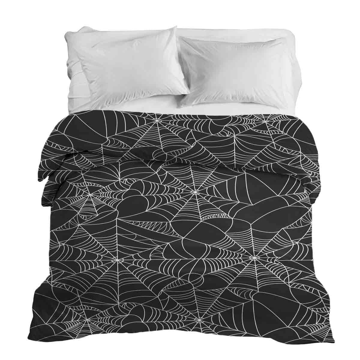 Couverture thérapeutique originale - Housse en coton noire avec toile d'araignée