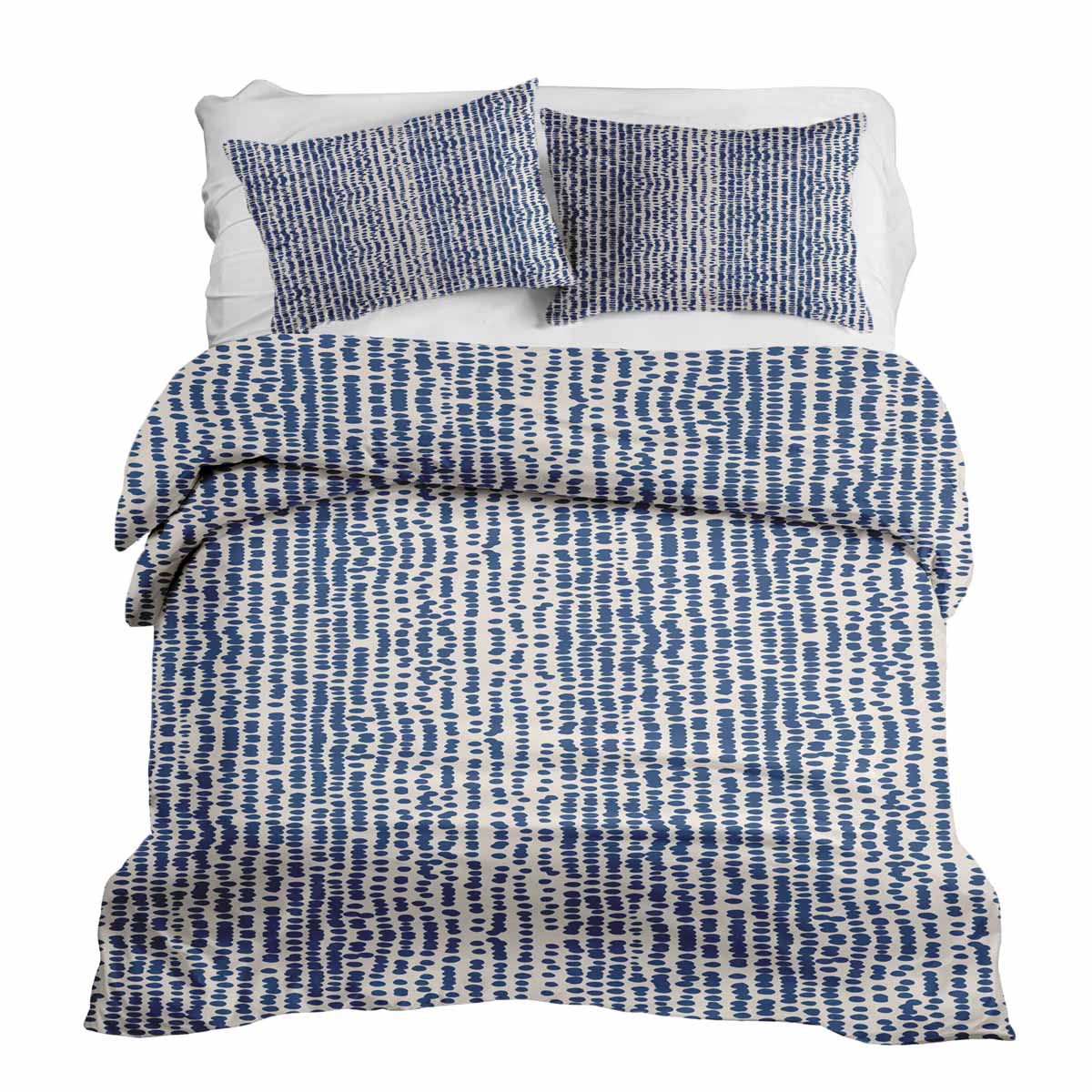 Original Therapiedecke - Ensemble de literie en coton avec pois bleus