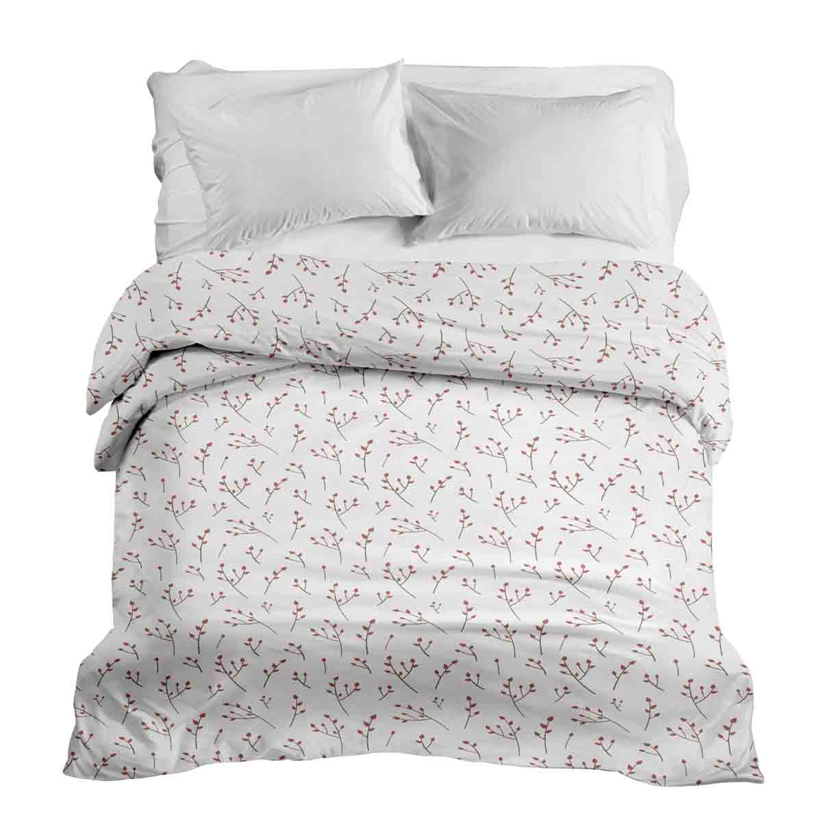 Couverture de thérapie originale - Housse en coton blanc avec délicates roses