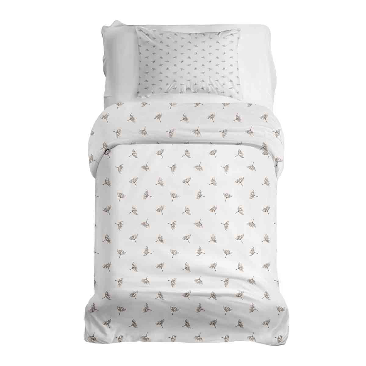 Ensemble de literie avec couverture thérapeutique blanc avec petites branches de gui