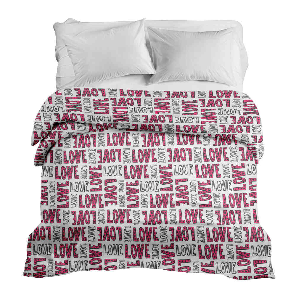 Couverture thérapeutique originale - Housse en coton blanc L.O.V.E