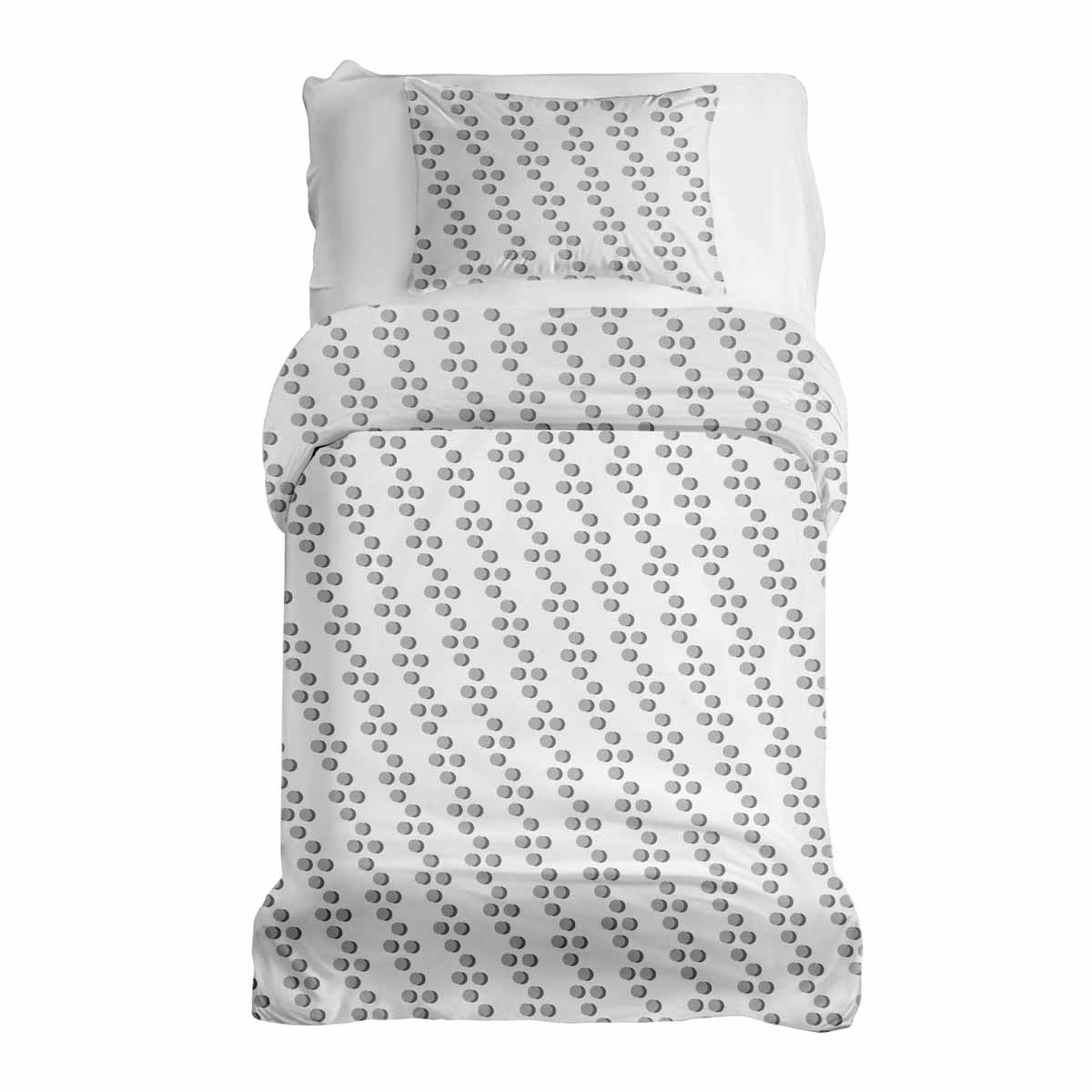 Couette de thérapie Ensemble de literie blanc avec cercles gris