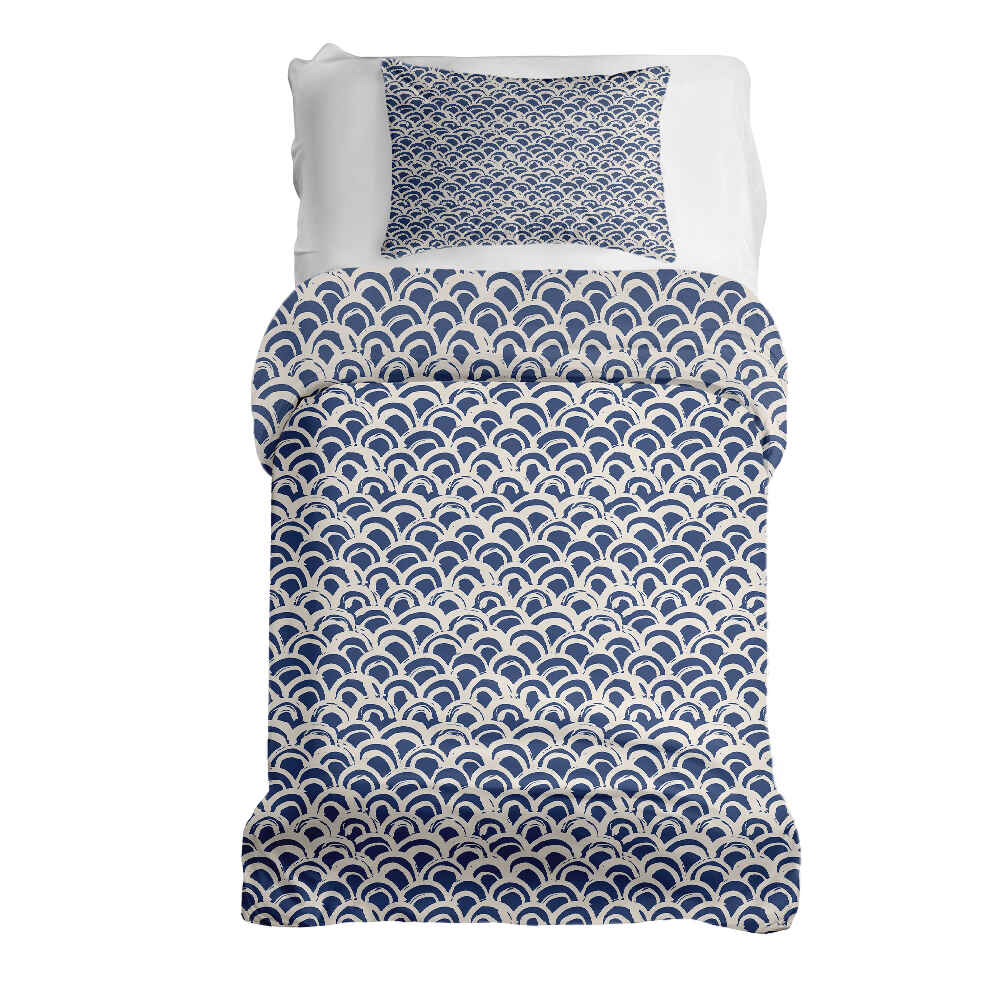 Original Therapiedecke - Ensemble de literie en coton motif vagues bleu