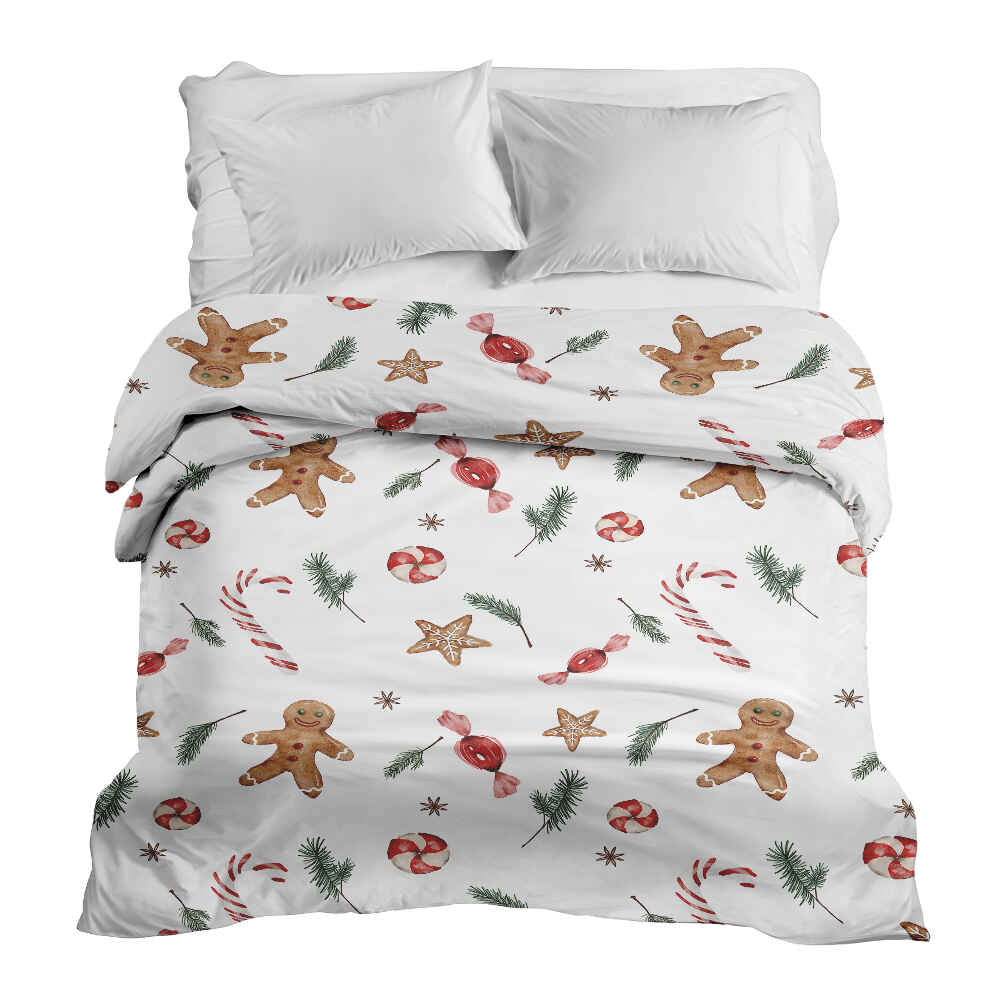 Couverture thérapeutique originale - Housse en coton blanche période de Noël
