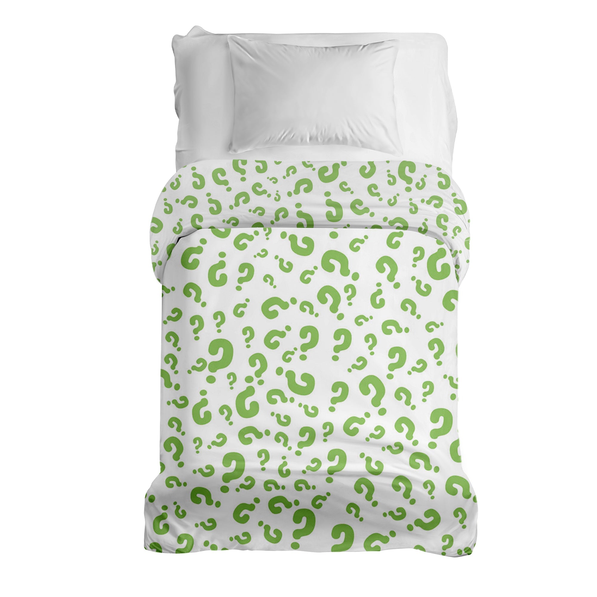 Couverture thérapeutique originale - Housse en coton Points d'interrogation verts