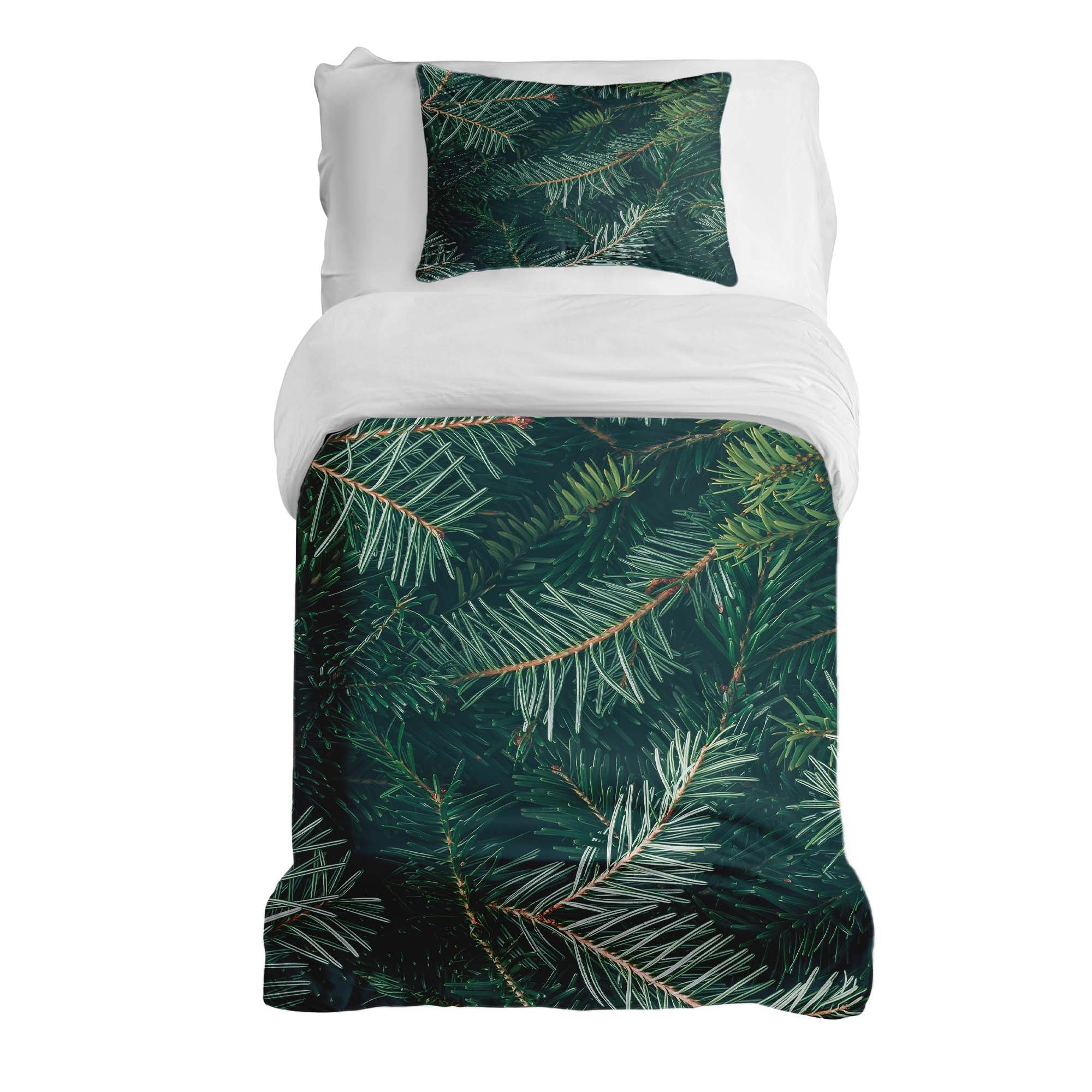 Set de linge de lit Therapiedecnen avec des branches de sapin vertes