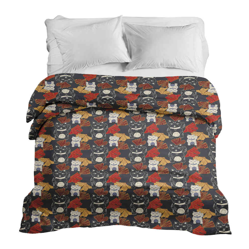 Couverture thérapeutique originale - Housse en coton Chat porte-bonheur