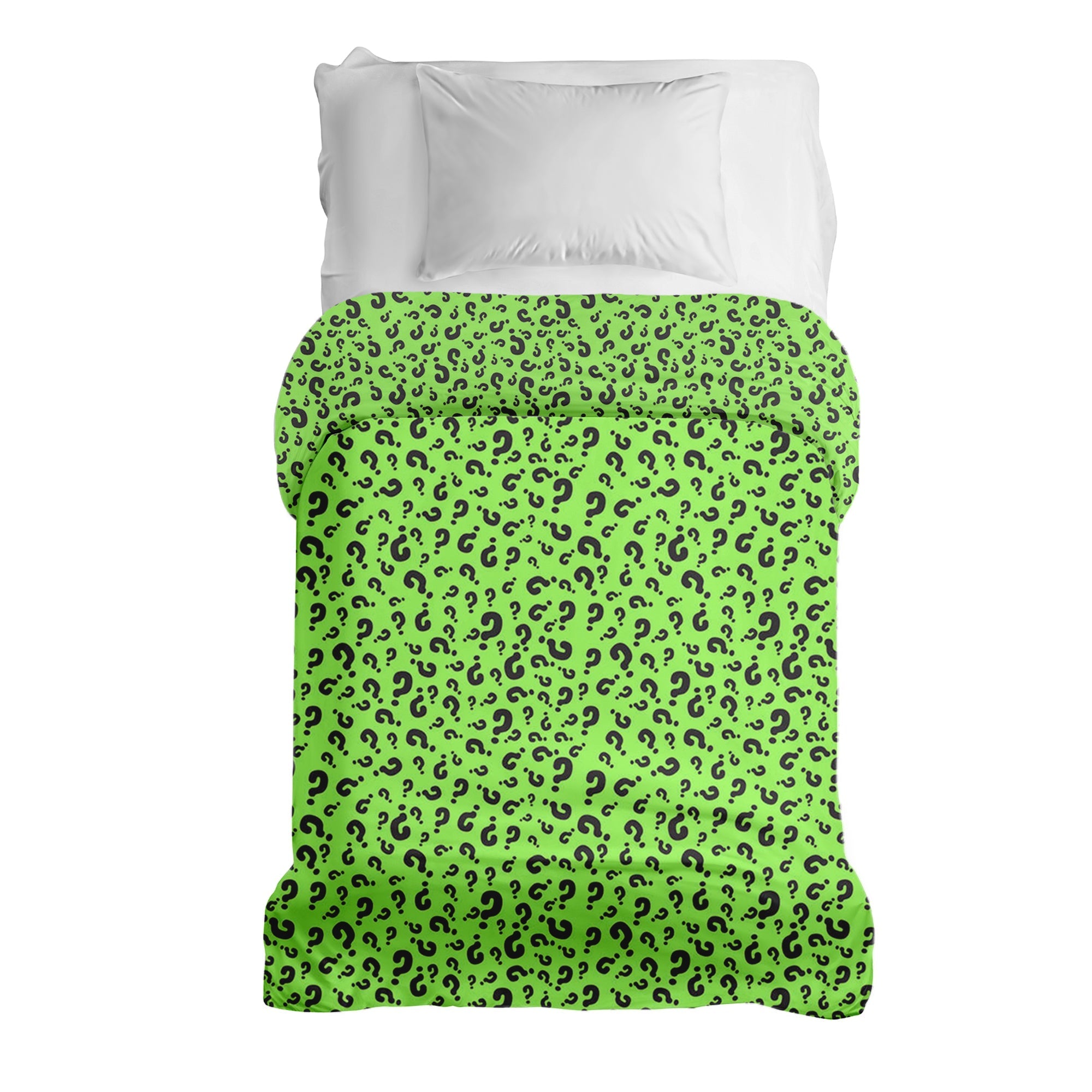 Couverture thérapeutique originale - Housse en coton vert clair avec point d'interrogation