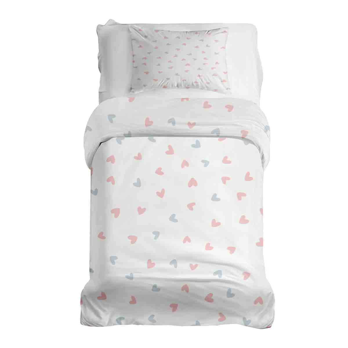 Couette thérapeutique Ensemble de literie blanc avec petits cœurs