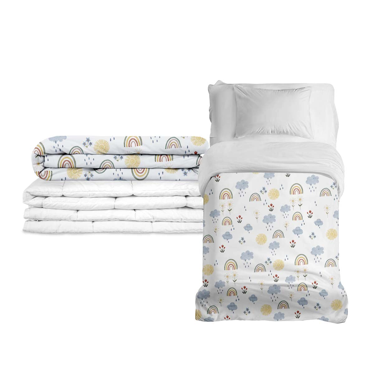 Couverture thérapeutique originale - Couverture pondérée arc-en-ciel avec housse en coton pour enfants