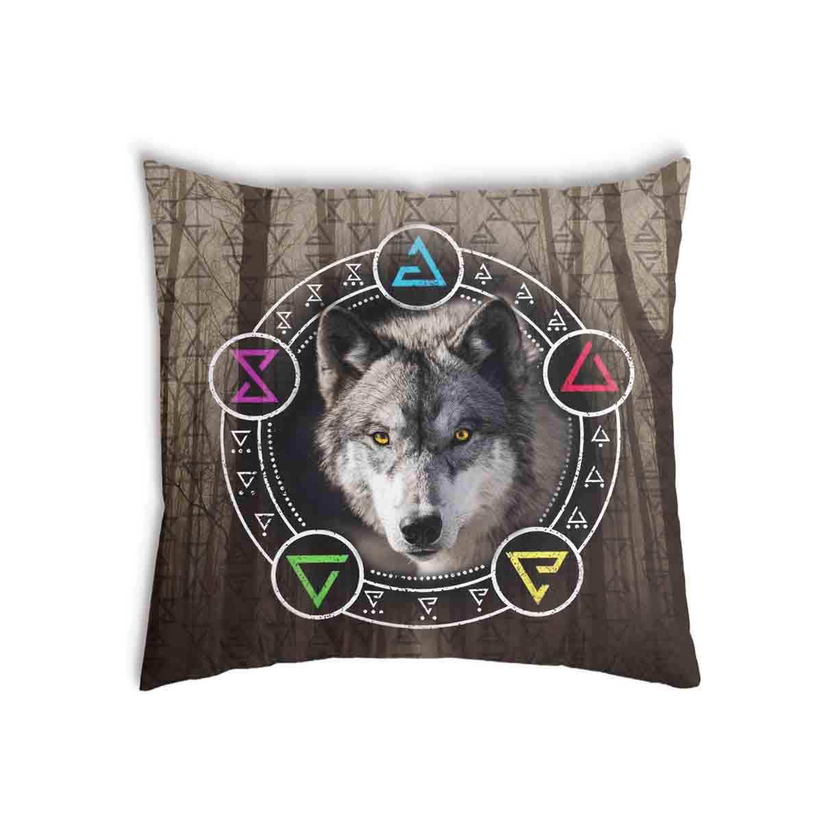 Coussin de santé brun avec loup