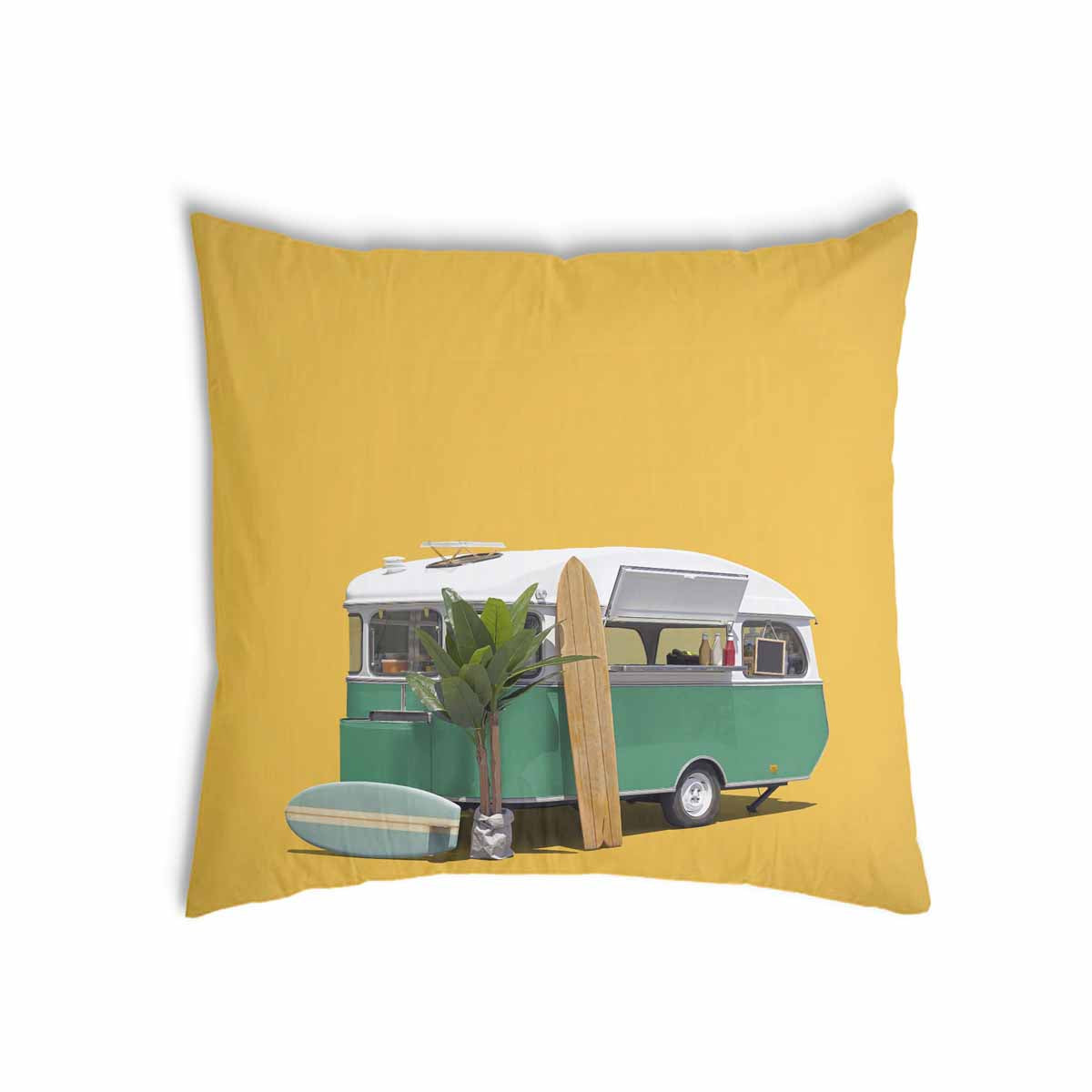 Coussin de santé jaune avec bus