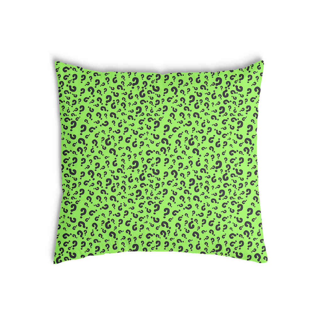 Coussin de santé vert clair avec point d'interrogation