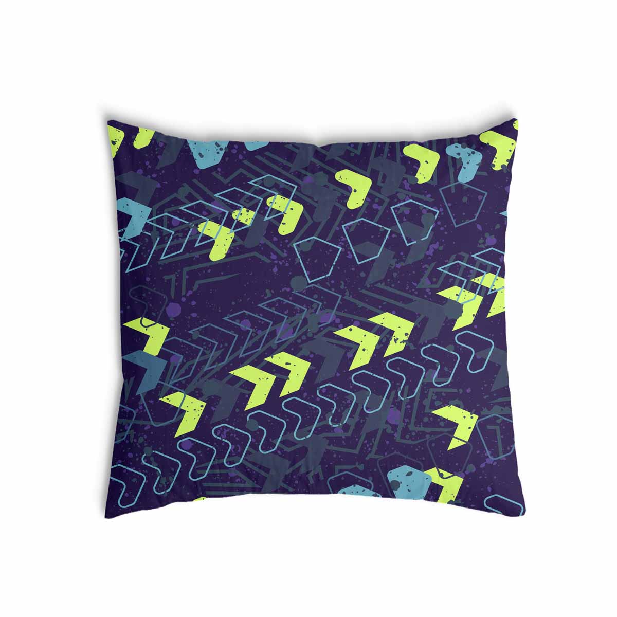 Coussin de santé bleu foncé avec flèches