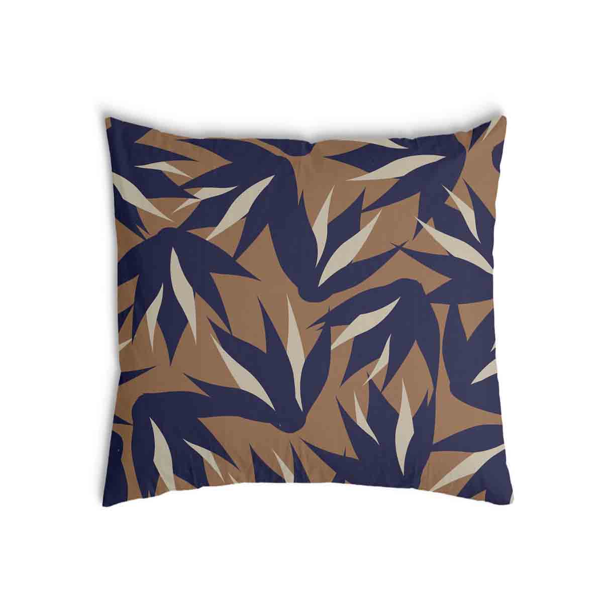 Coussin de santé brun avec des feuilles bleues