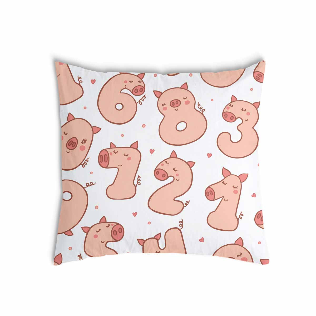 Coussin de santé blanc avec chiffres et cochons
