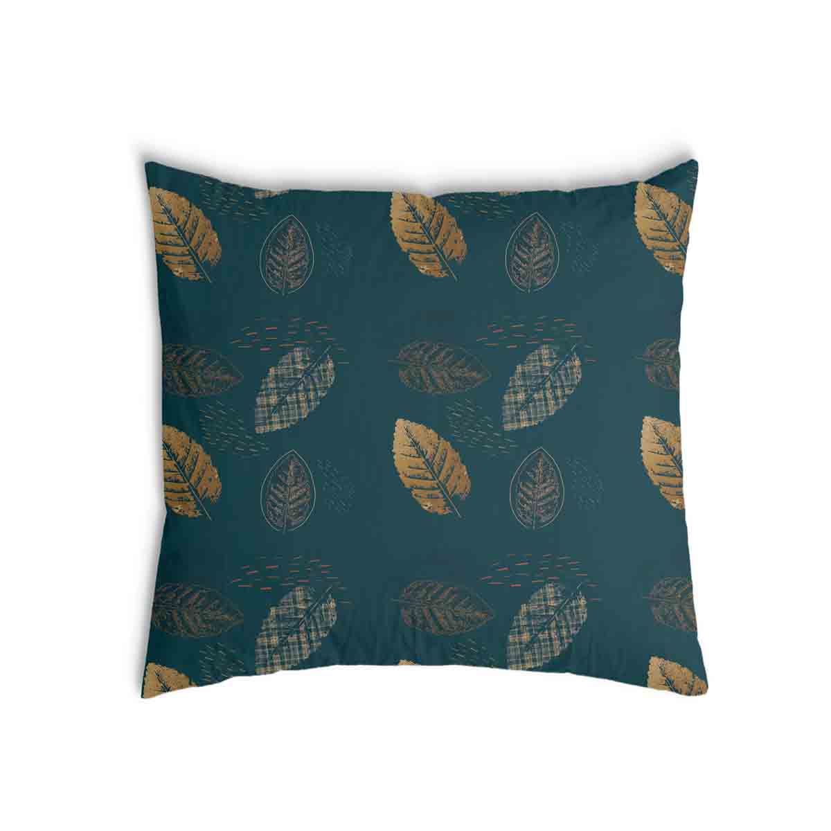 Coussin de santé vert avec feuille dorée