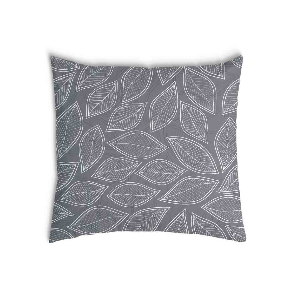 Coussin de santé gris avec feuilles de palmier blanches