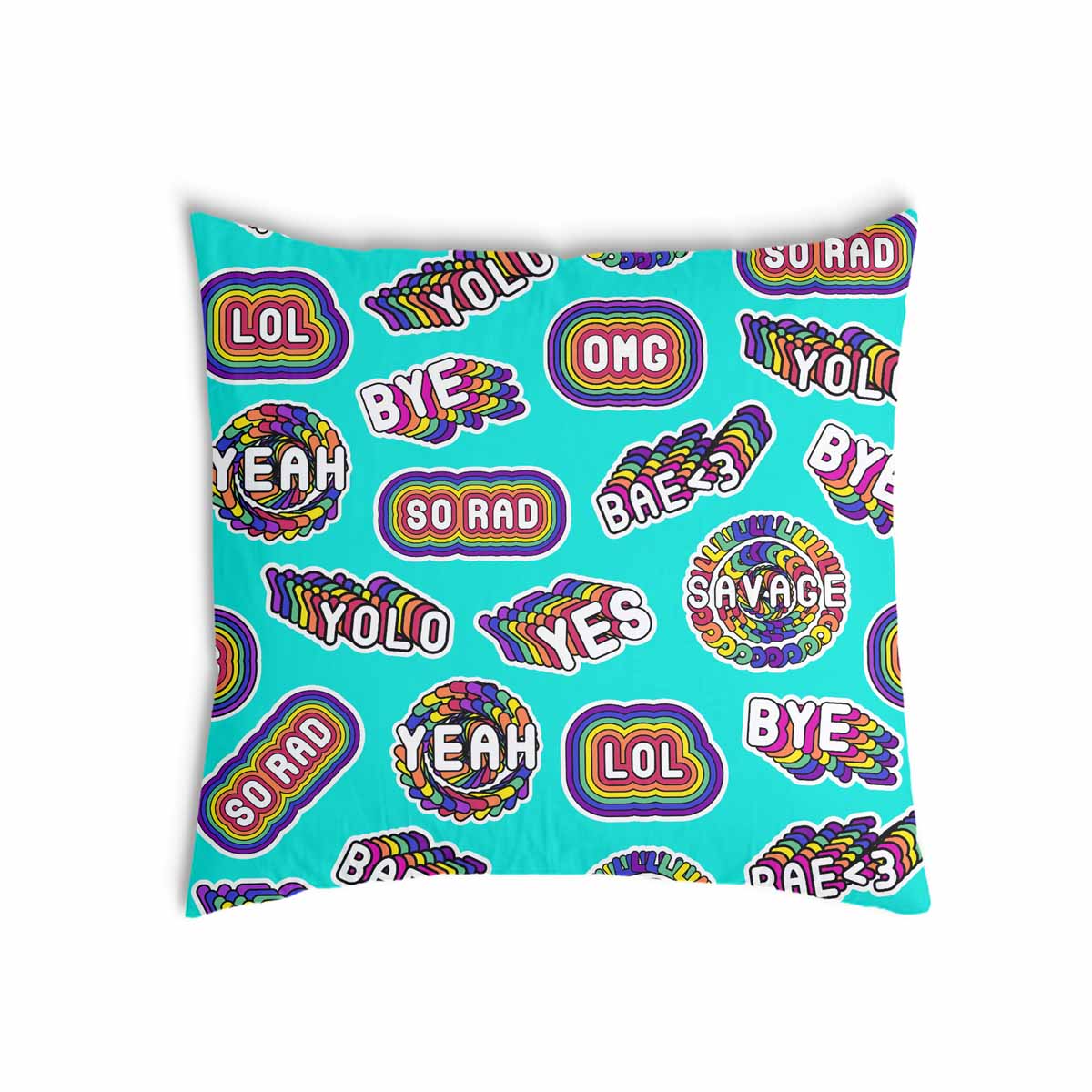 Coussin de santé turquoise avec citations