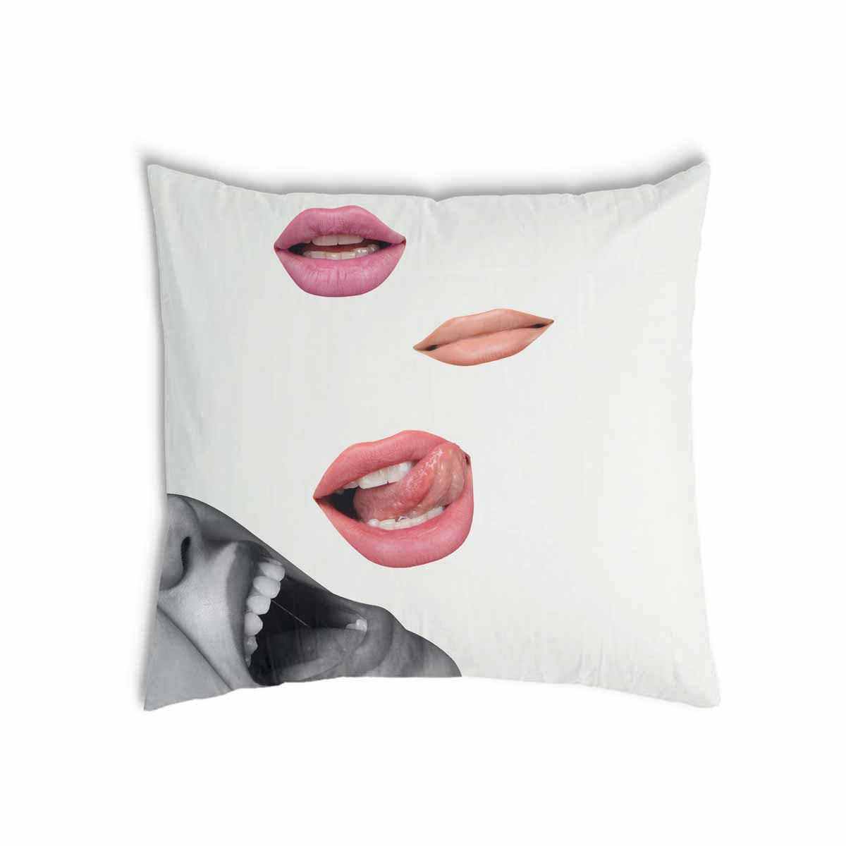 Coussin de santé blanc avec lèvres