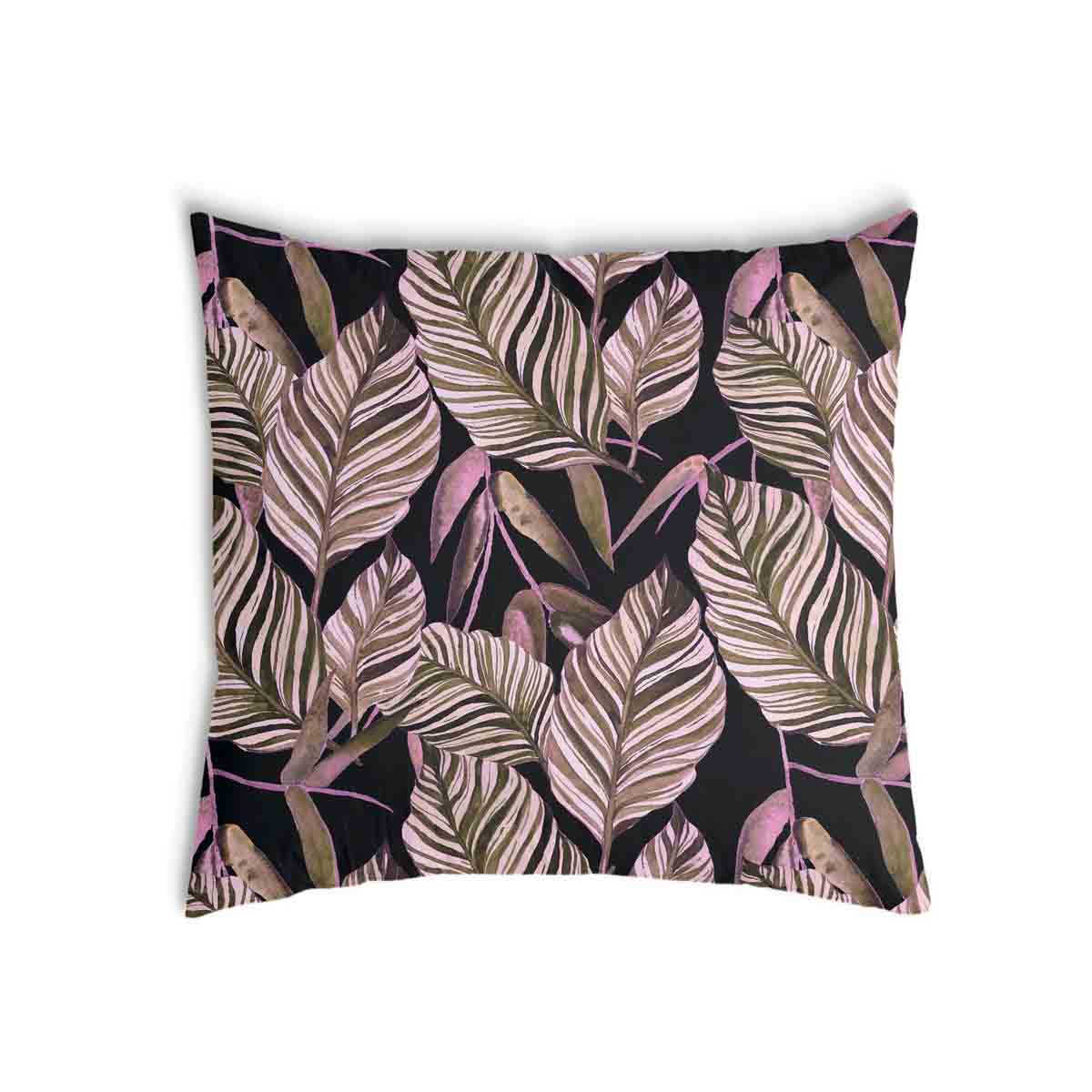 Coussin de santé noir avec feuilles violettes