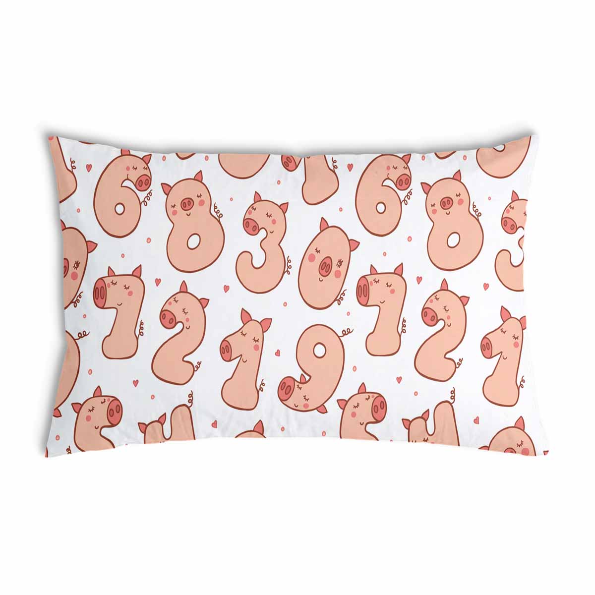 Coussin de santé blanc avec chiffres et cochons