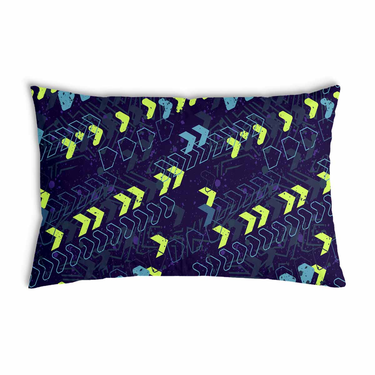 Coussin de santé bleu foncé avec flèches