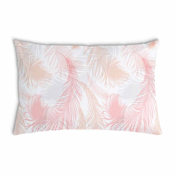 Coussin de santé blanc avec plumes roses