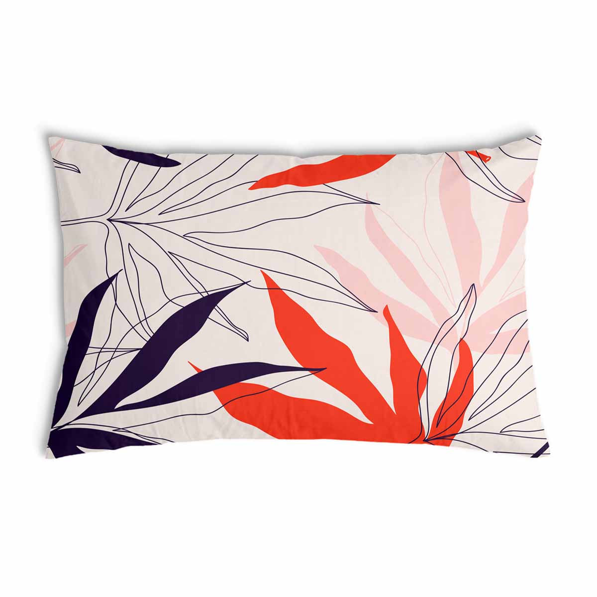 Coussin de santé beige avec des feuilles colorées